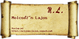 Molcsán Lajos névjegykártya